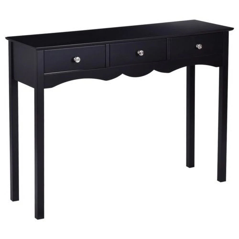Console Table Hall Table Side Table Desk Accent Table 3 Drawers Entryway Black