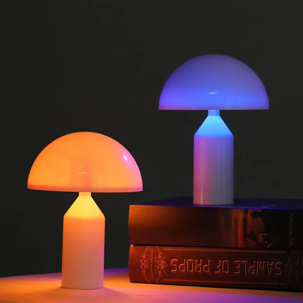 Mushroom Touch Pat Light Brightness Adjustable Nightstand Lighting Lamp Minimalist Battery Operated Bright Bedroom Bedside Decor
