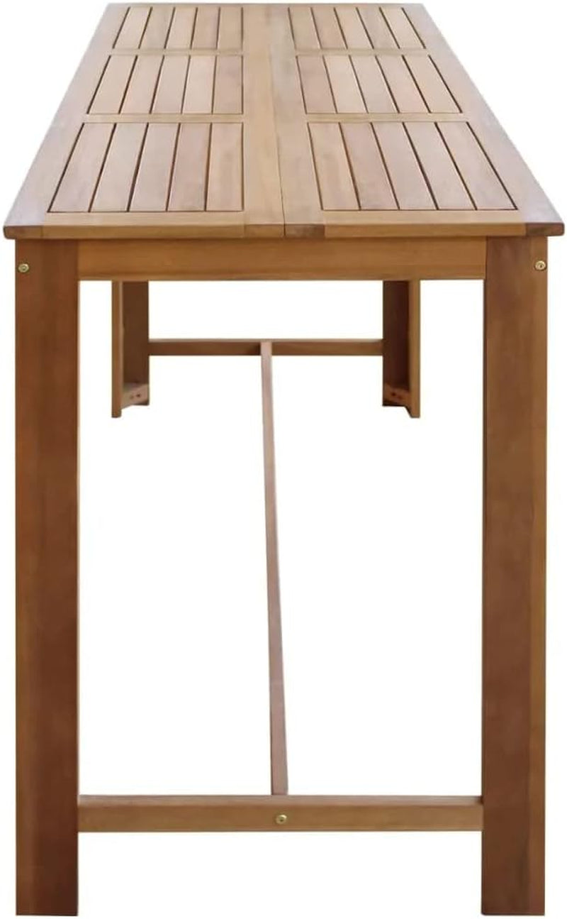 Solid Wood Acacia Bar Table Bistro Table Bar High Table Breakfast Table Dining Table Pub Table Kitchen Room Furniture 59.1"X27.6"X41.3" Brown