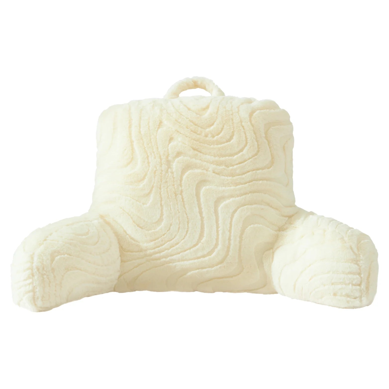 32" X 10" X 16" Cream Groovy Backrest Bed Pillow