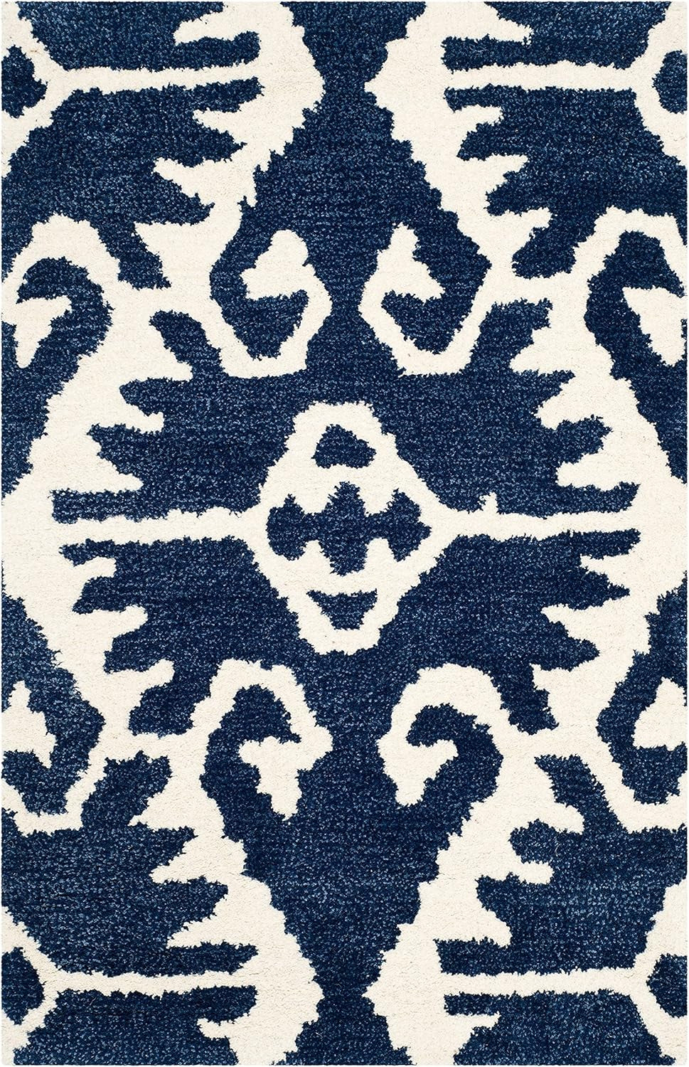 Wyndham Collection Accent Rug - 2'6" X 4', Royal Blue & Ivory, Handmade Modern Wool, Ideal for High Traffic Areas in Entryway, Living Room, Bedroom (WYD323C)