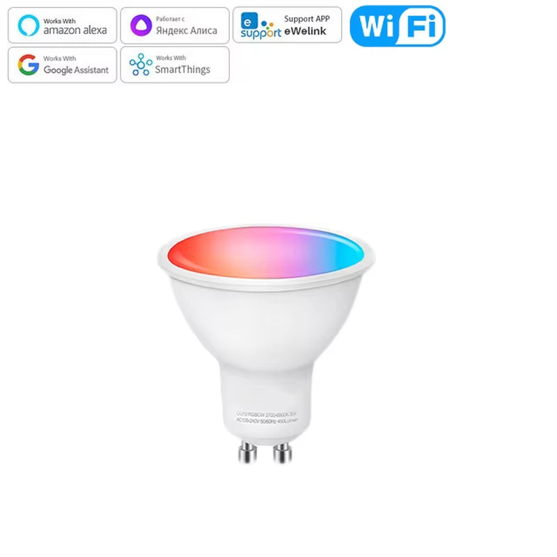 Ewelink GU10 Zigbee LED Bulbs Wifi Smart LED Lamp RGB CW WW LED Light Bulb Works with Alexa Google Yandex Smartthings