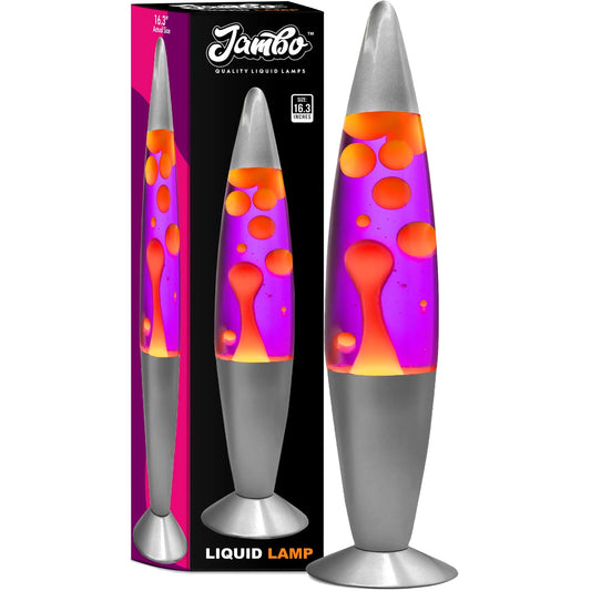 16-Inch Liquid Lava Lamp with Yellow/Orange Wax and Purple Liquid