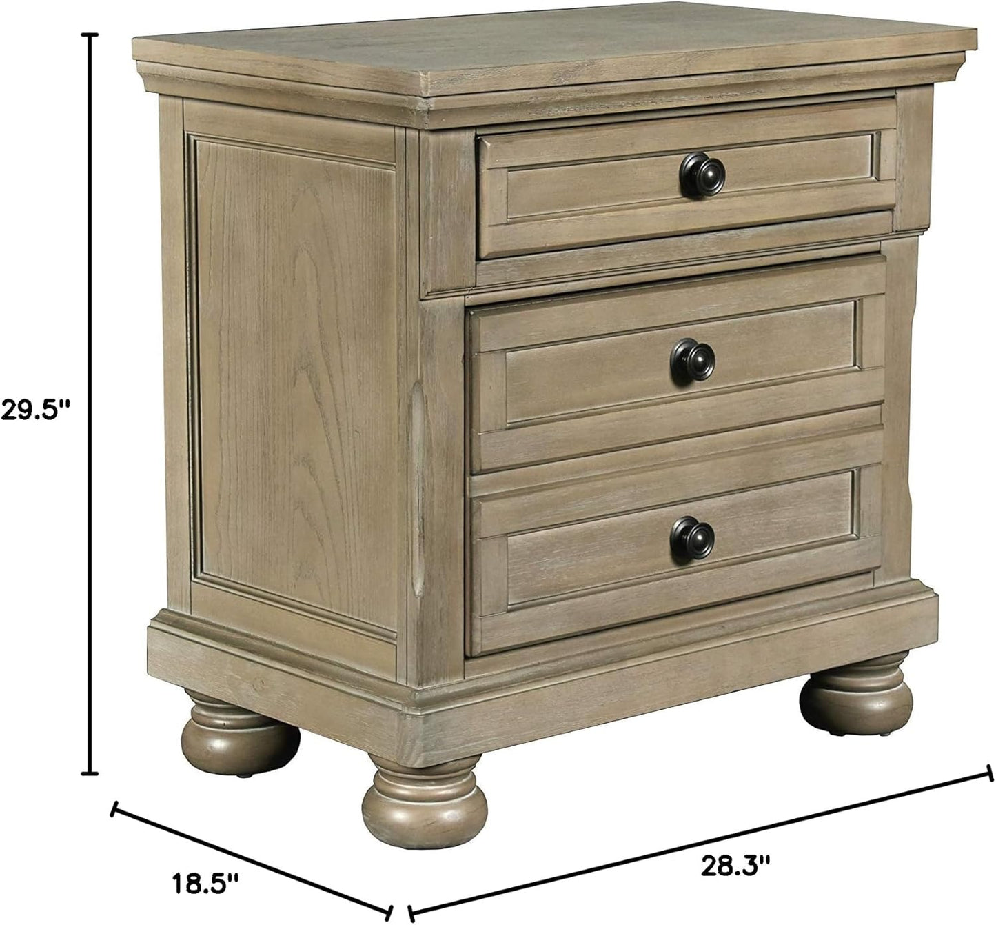 Allegra Nightstand, Pewter
