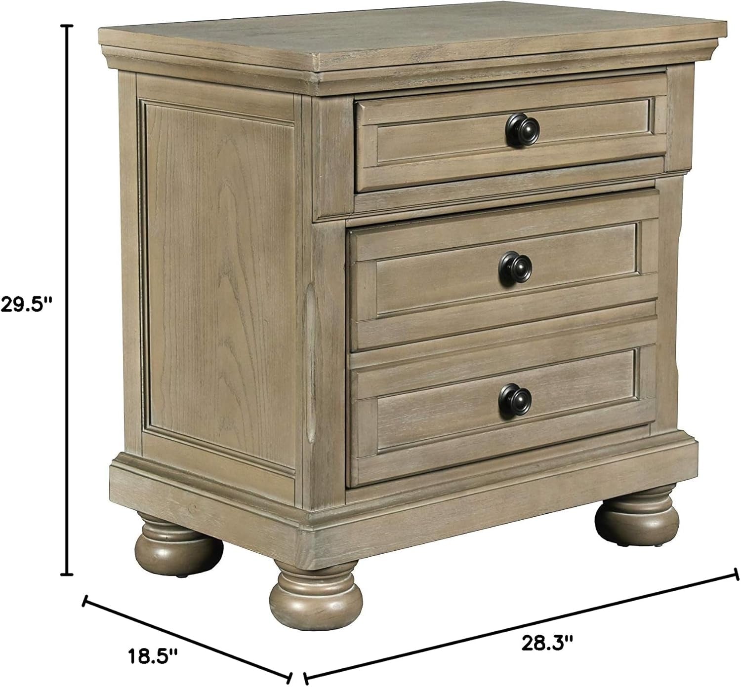 Allegra Nightstand, Pewter