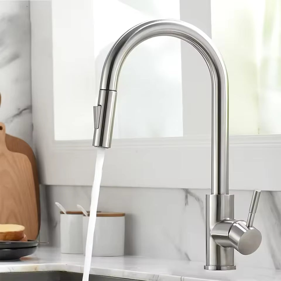 G1/2 Kitchen Faucet Black Surface Water Faucet Kitchen Sink Faucet Pull-Out Kitchen Faucet Single Hole Tap