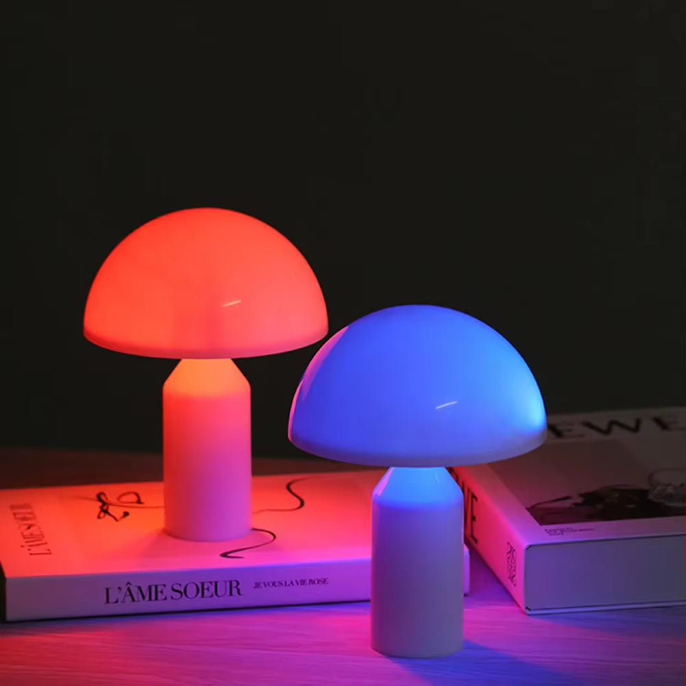 Mushroom Touch Pat Light Brightness Adjustable Nightstand Lighting Lamp Minimalist Battery Operated Bright Bedroom Bedside Decor