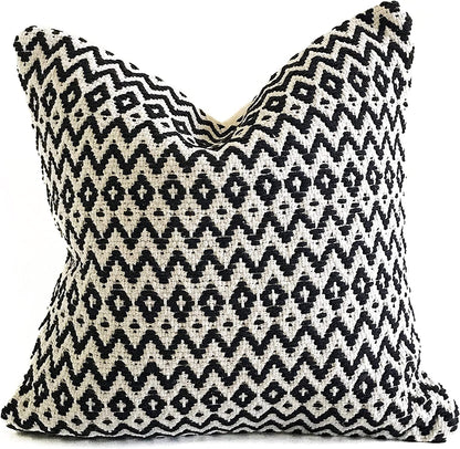 Kilim Pillow Cover 18X18 Boho Throw Pillow Bohemian Throw Pillows Boho Room Decor Boho Pillows Indie Decor Indie Pillow Covers Kilim Throw Pillow Black Beige