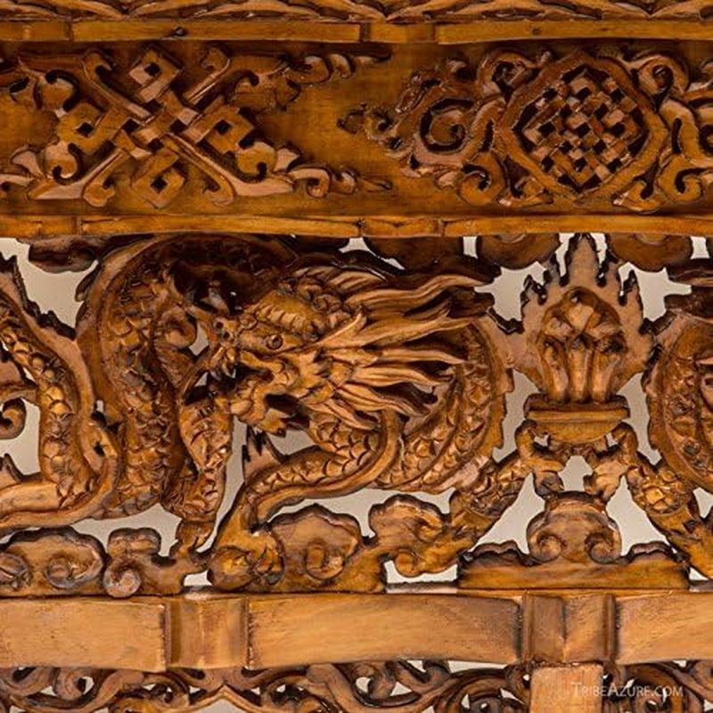 Small Altar Table, Meditation Table Altar, Small Puja Table, Meditation Altar Wood Wiccan Buddhist, Tea Japanese, Low Side Dragon (Large)
