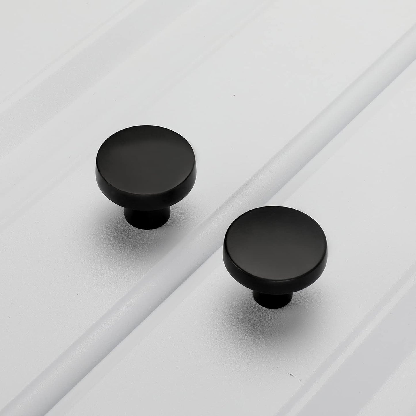 10 Pack Black Cabinet Knobs round Matte Kitchen Handles Zinc Alloy Metal Hardware for Dresser Drawer Desk Cupboard