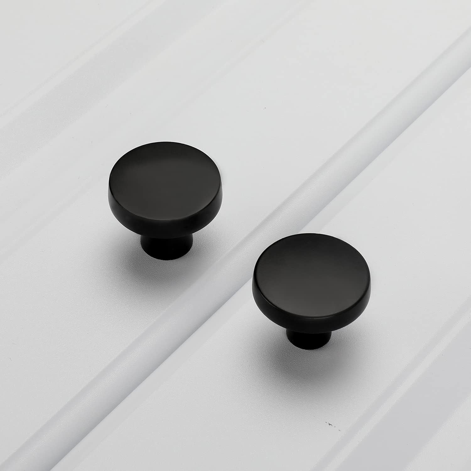 10 Pack Black Cabinet Knobs round Matte Kitchen Handles Zinc Alloy Metal Hardware for Dresser Drawer Desk Cupboard