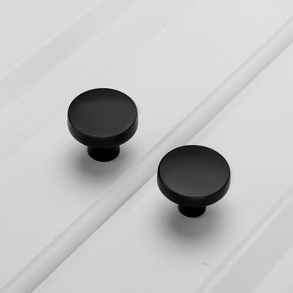 10 Pack Black Cabinet Knobs round Matte Kitchen Handles Zinc Alloy Metal Hardware for Dresser Drawer Desk Cupboard