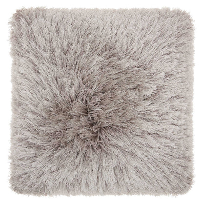 Yarn Shimmer Shag Decorative Throw Pillow, 17" X 17", Light Grey