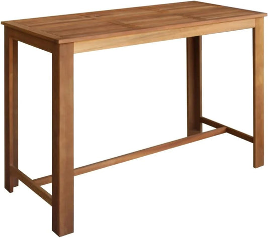 Solid Wood Acacia Bar Table Bistro Table Bar High Table Breakfast Table Dining Table Pub Table Kitchen Room Furniture 59.1"X27.6"X41.3" Brown