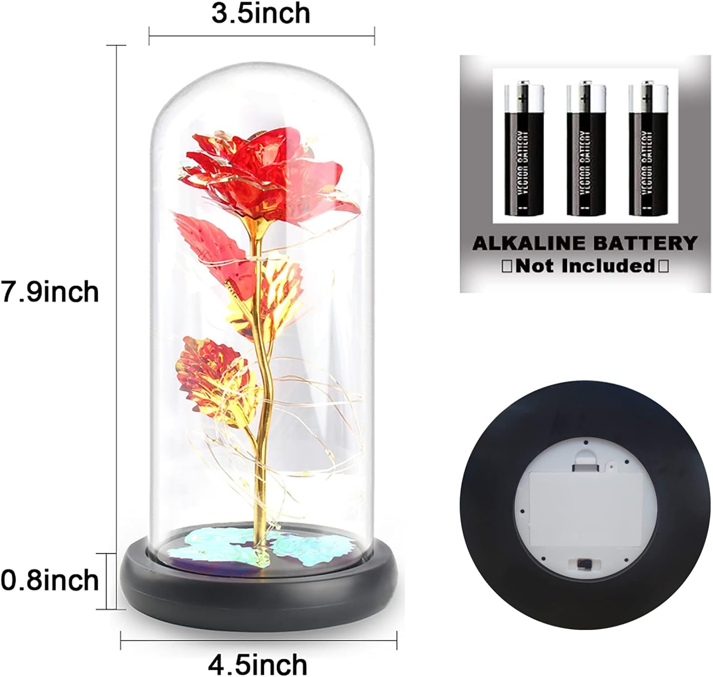 Mom Gifts for Mothers Day Rose Gifts for Mom Women Wife Girlfriend Grandma Her, Glass Artificial Forever Roses Flowers Beauty and the Beast Light Rose Present Decor for Valentines Day Thanksgiving