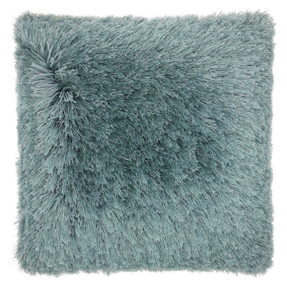 Yarn Shimmer Shag Decorative Throw Pillow, 17" X 17", Light Grey