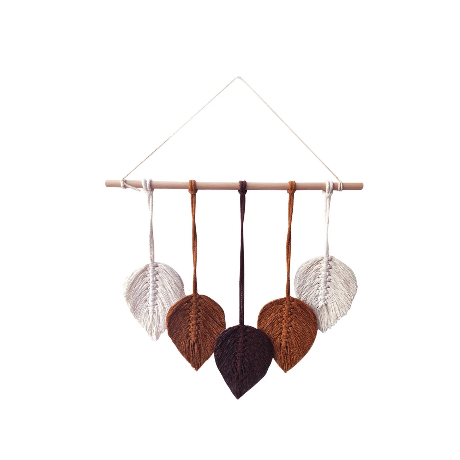 Wall Hanging Feather Boho Wall Decorwoven Leaf Tassels Decoration Cotton Ornaments Tapestry Room Decor for Bedroom Living Room Apartment Porch ,