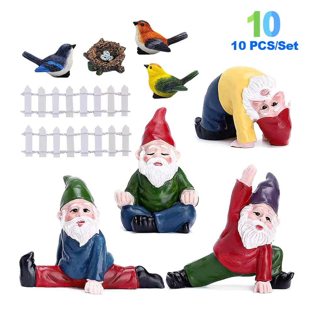 Gnome Yard Fairy Garden Decoration Outdoor Miniatures Decorative Figures Flower Pots Kawaii Room Home Decor Accessories