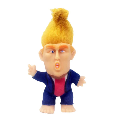 2.36'' President Donald Trump 2020 Collect Modle Long Hair Troll Doll Mini Action Figures Funny Toys for Adults Kids