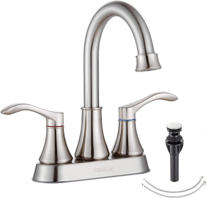 8 Inch 2 Handles 3 Holes Antique Bathroom Faucet Widespread Bathroom Sink Faucet Pop up Drain with Overflow Lavatory Faucet Vintage Bathroom Faucet