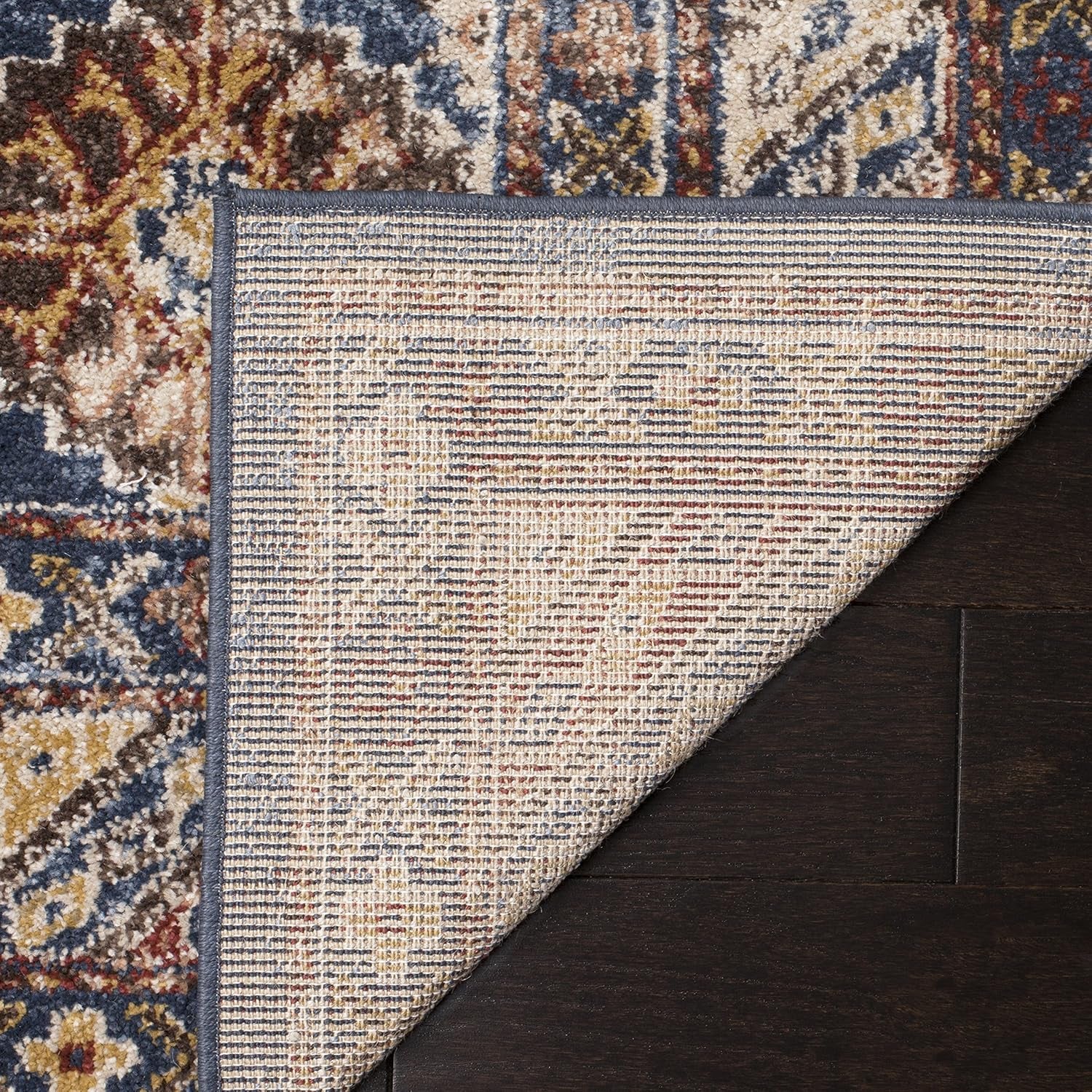 Bijar Collection 2'3" X 4' Royal / Ivory BIJ653B Traditional Oriental Distressed Non-Shedding Living Room Bedroom Accent Rug